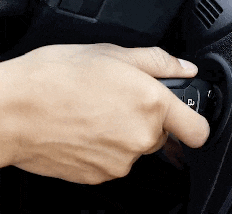 Turning car key in ignition and holding interlock device, what is an interlock