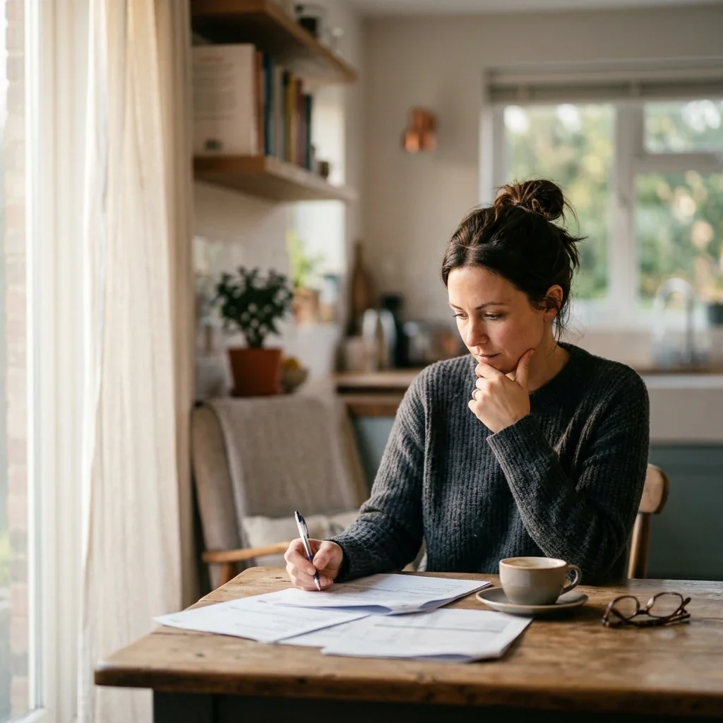 person organizing paperwork at home while planning for DUI consequences