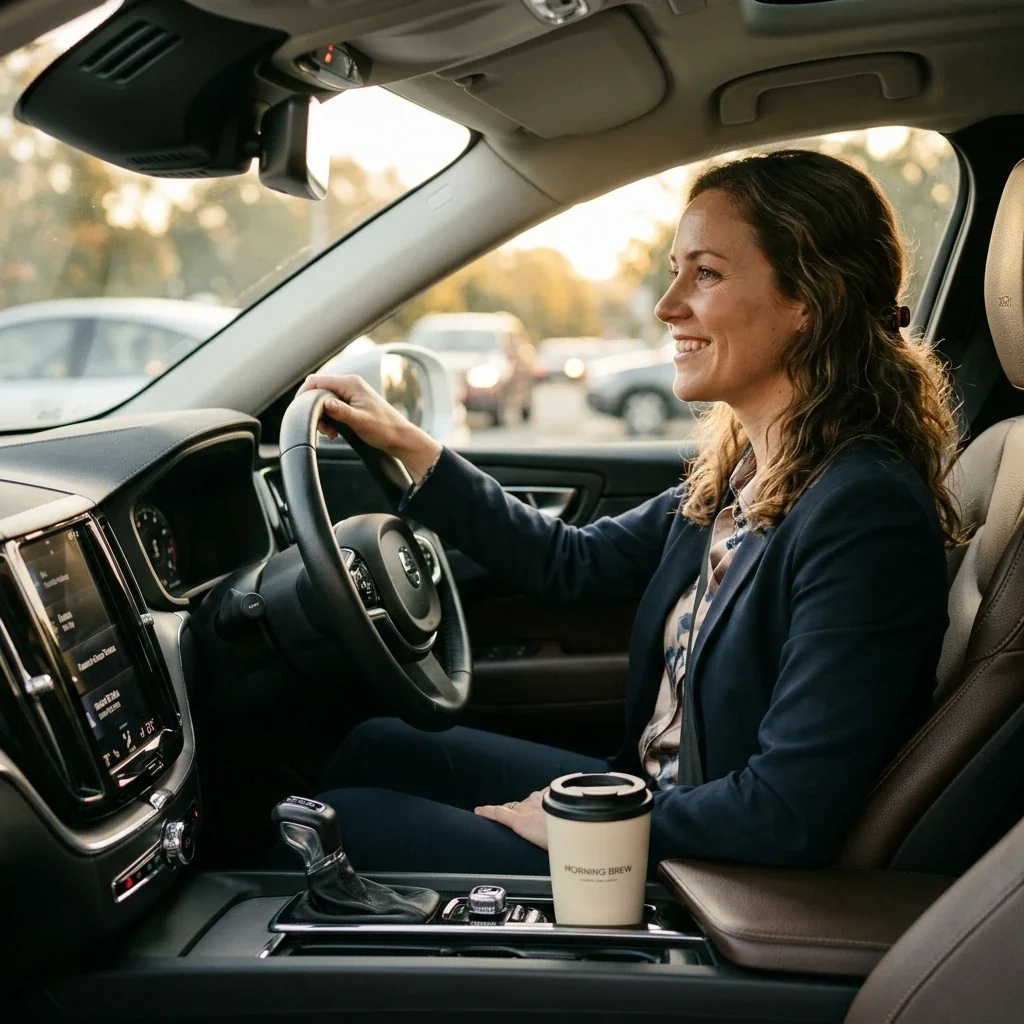 driver beginning a calm morning routine with an ignition interlock installed